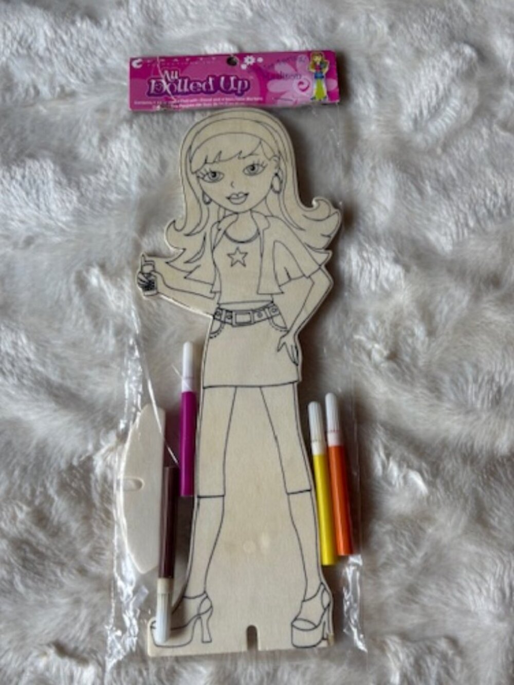 Crafty Productions All Dolled Up 11.5” Wooden Doll Madison Craft Kit Markers NIP